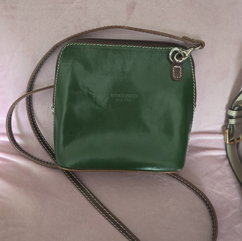 Green Leather Crossbody Bag